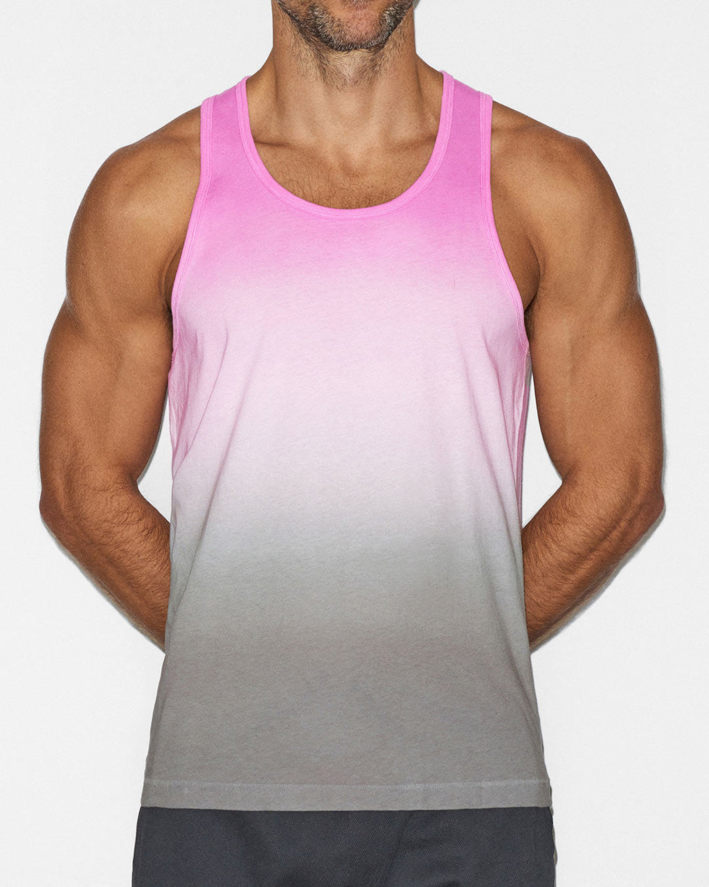 Men's Dip Dye Relaxed Cotton Tank Top – Peony Pink