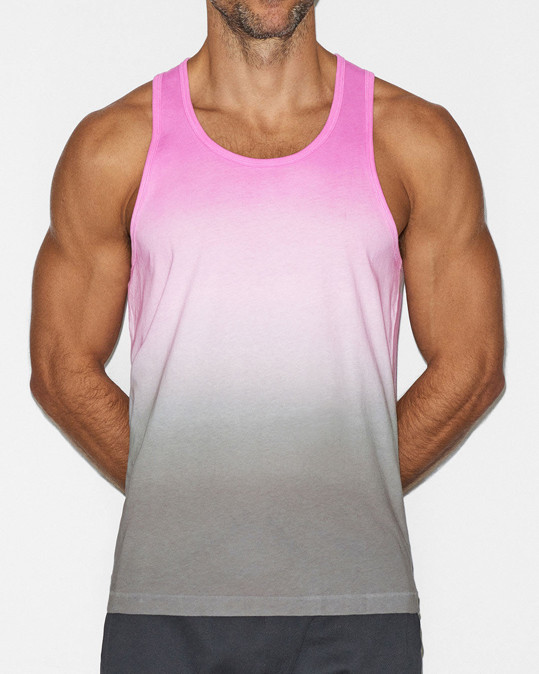 Men's Dip Dye Relaxed Cotton Tank Top – Peony Pink