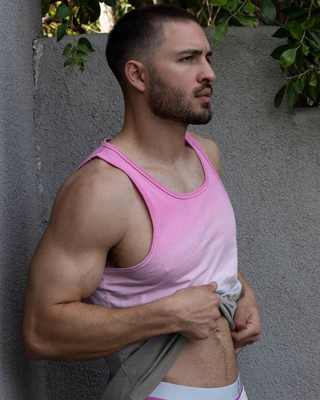 Men's Dip Dye Relaxed Cotton Tank Top – Peony Pink
