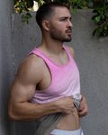 Men's Dip Dye Relaxed Cotton Tank Top – Peony Pink