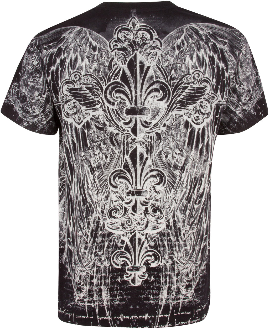 Men's Graphic Cotton T-Shirt – Fleur De Lis & Vines Print