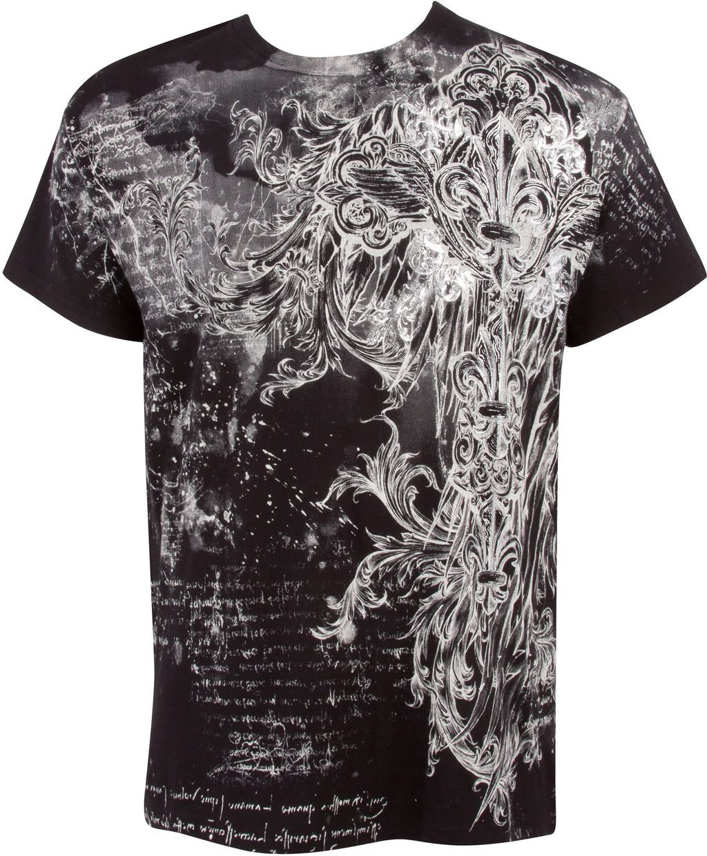 Men's Graphic Cotton T-Shirt – Fleur De Lis & Vines Print