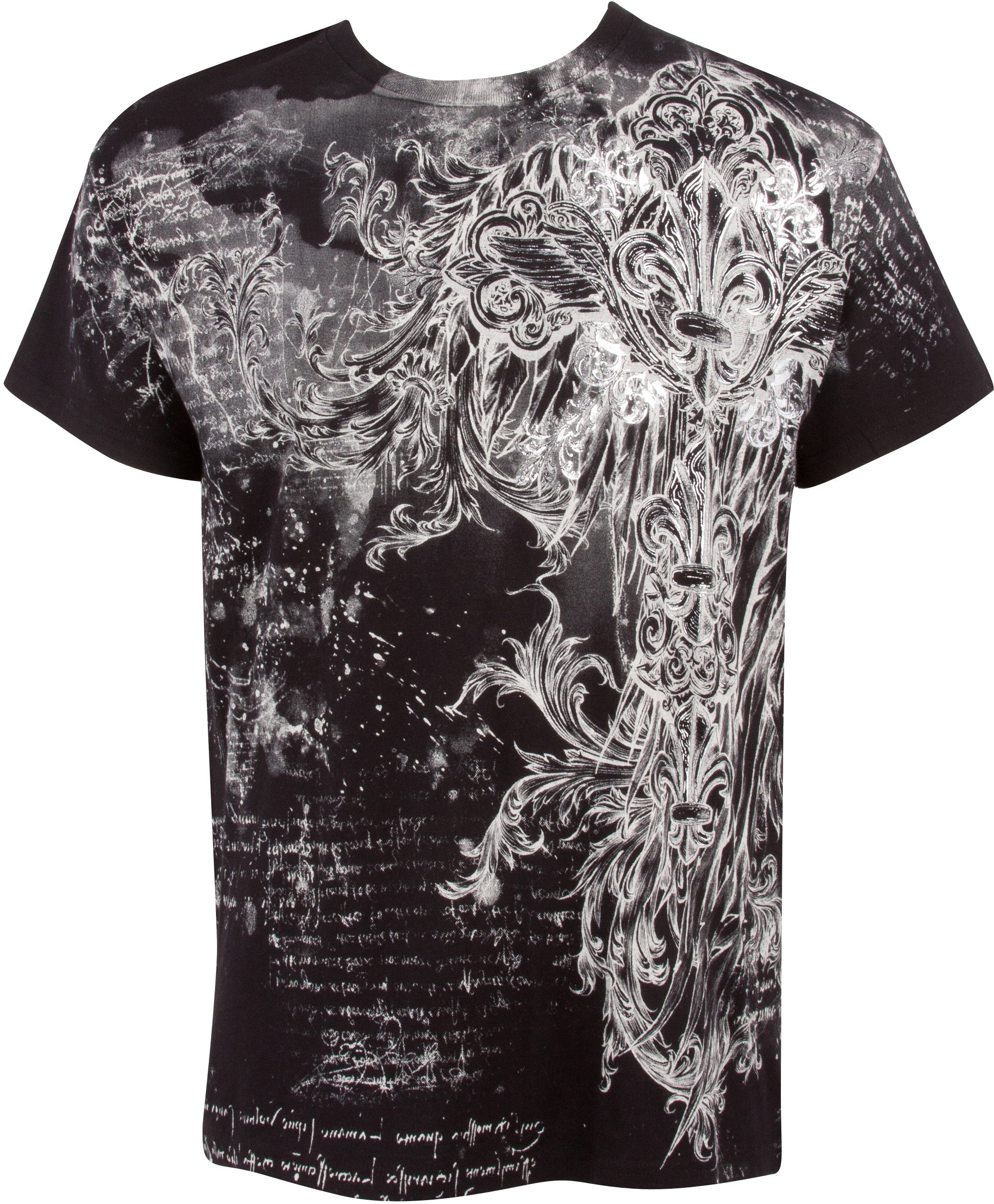 Men's Graphic Cotton T-Shirt – Fleur De Lis & Vines Print
