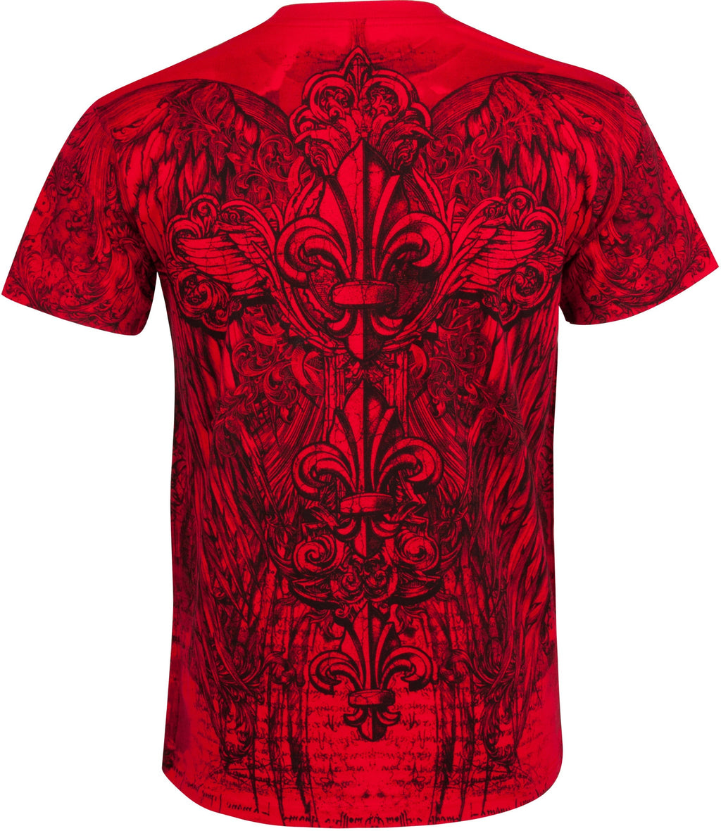 Men's Graphic Cotton T-Shirt – Fleur De Lis & Vines Print