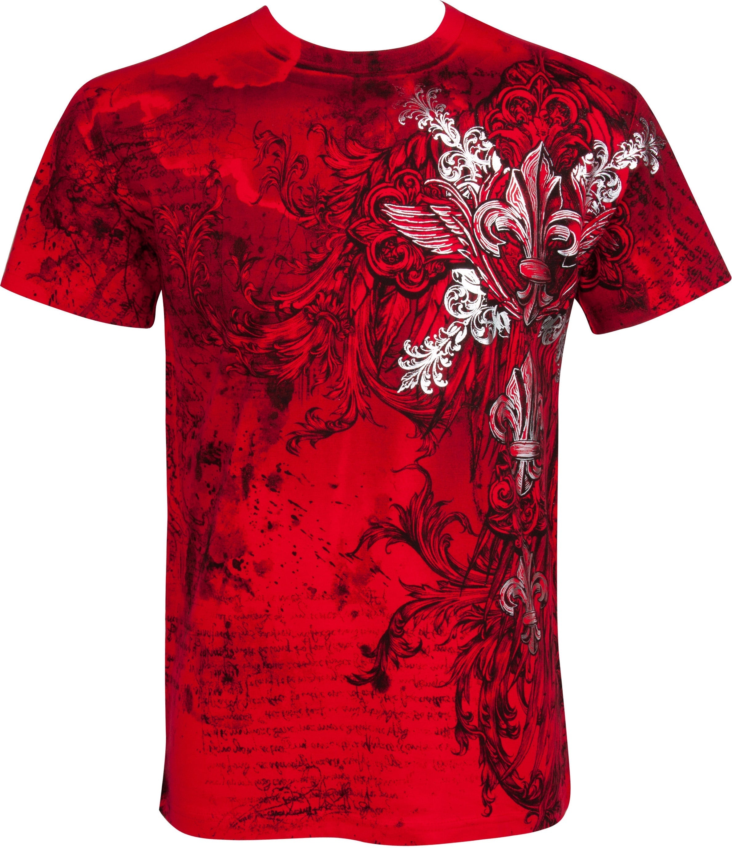 Men's Graphic Cotton T-Shirt – Fleur De Lis & Vines Print