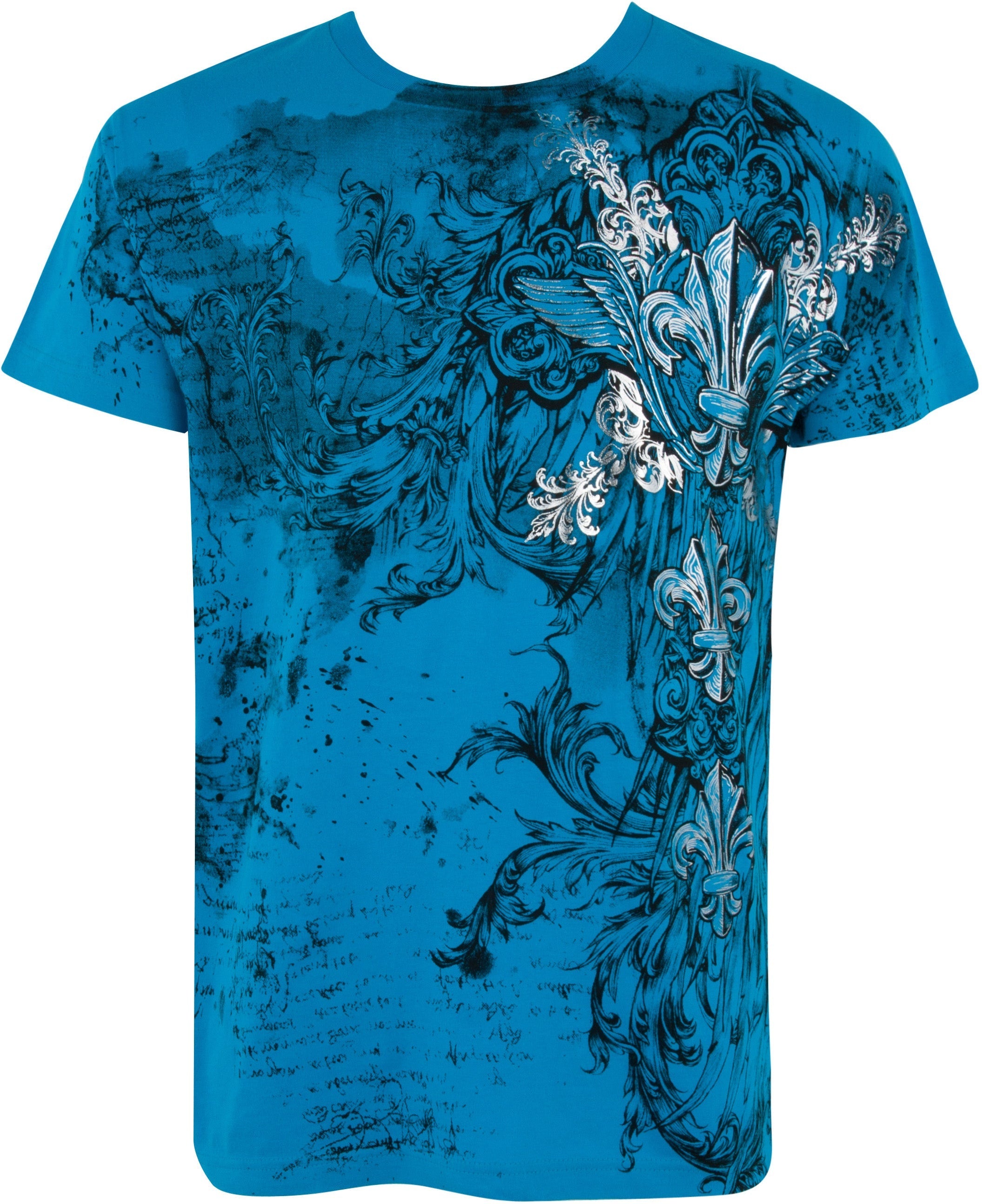 Men's Graphic Cotton T-Shirt – Fleur De Lis & Vines Print