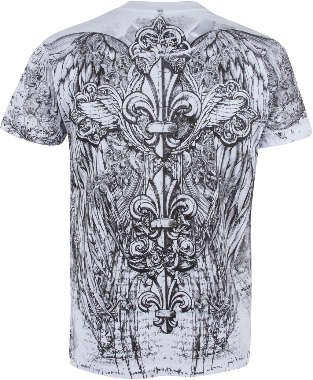 Men's Graphic Cotton T-Shirt – Fleur De Lis & Vines Print
