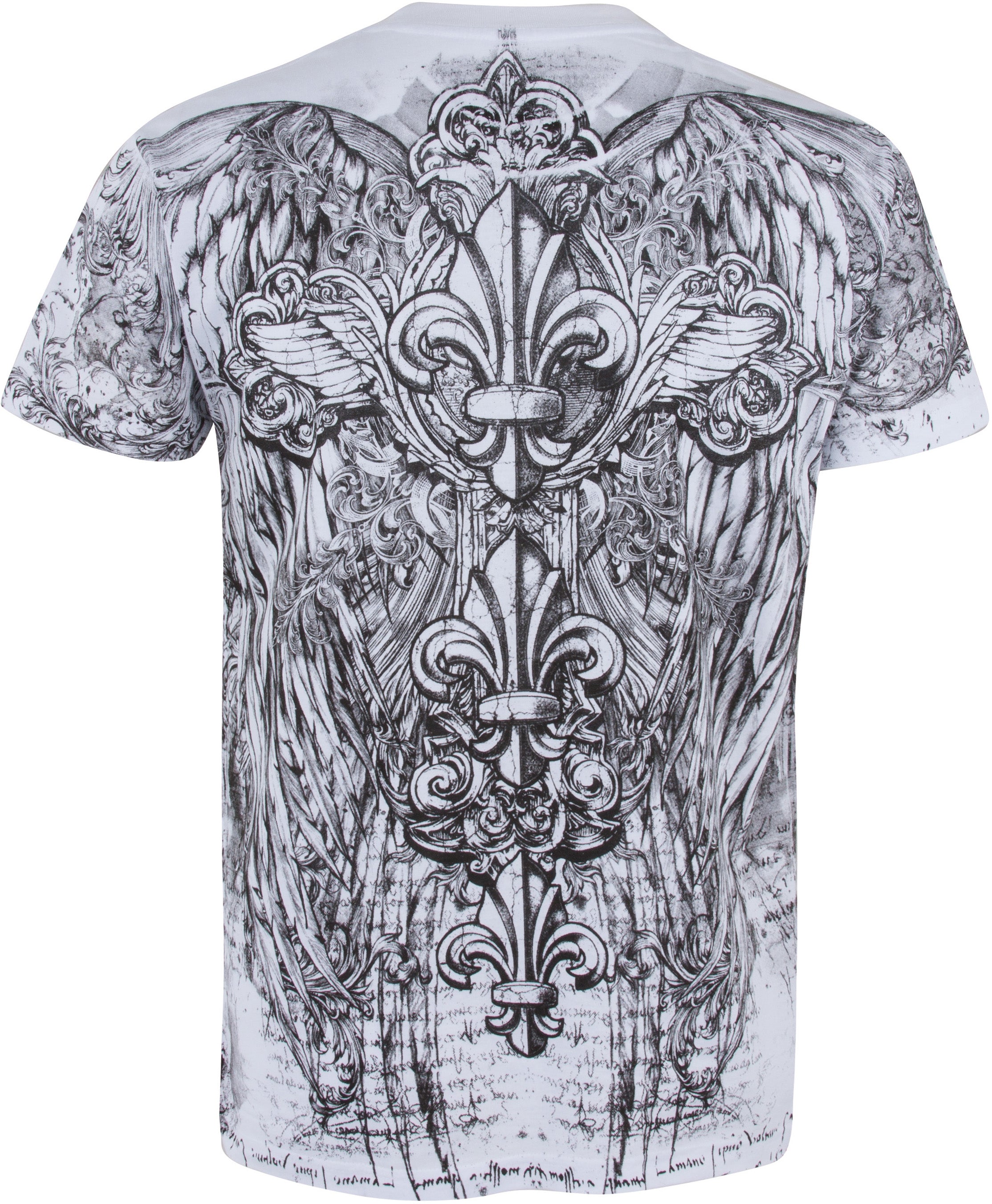 Men's Graphic Cotton T-Shirt – Fleur De Lis & Vines Print