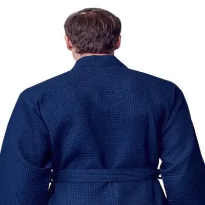 Men's Waffle Spa Bathrobe – Lightweight & Absorbent Kimono Robe