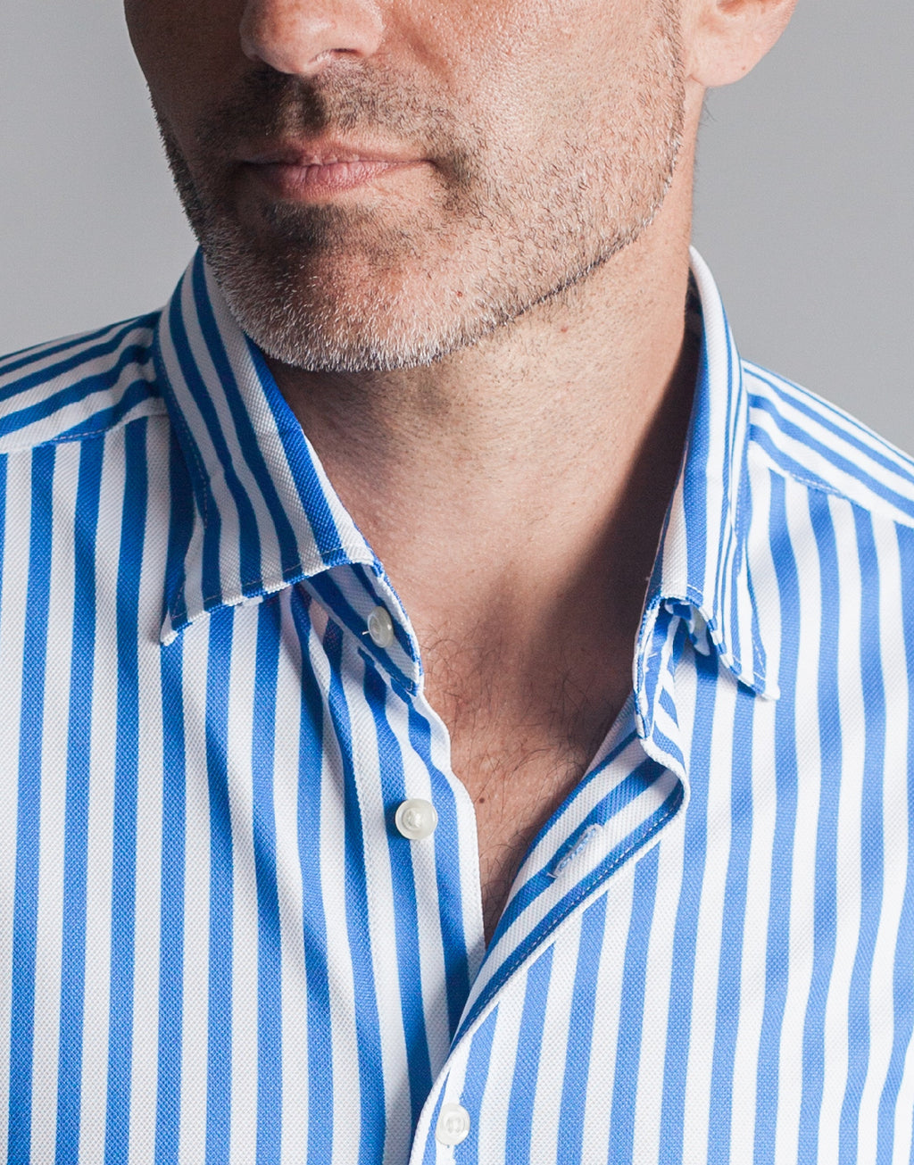 Men's Long Sleeve Performance Tech Shirt – Royal Blue Stripe